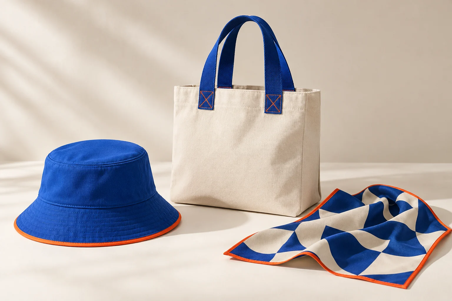 AI design concept: Colour with Structure coordinated headwear, scarf and bag