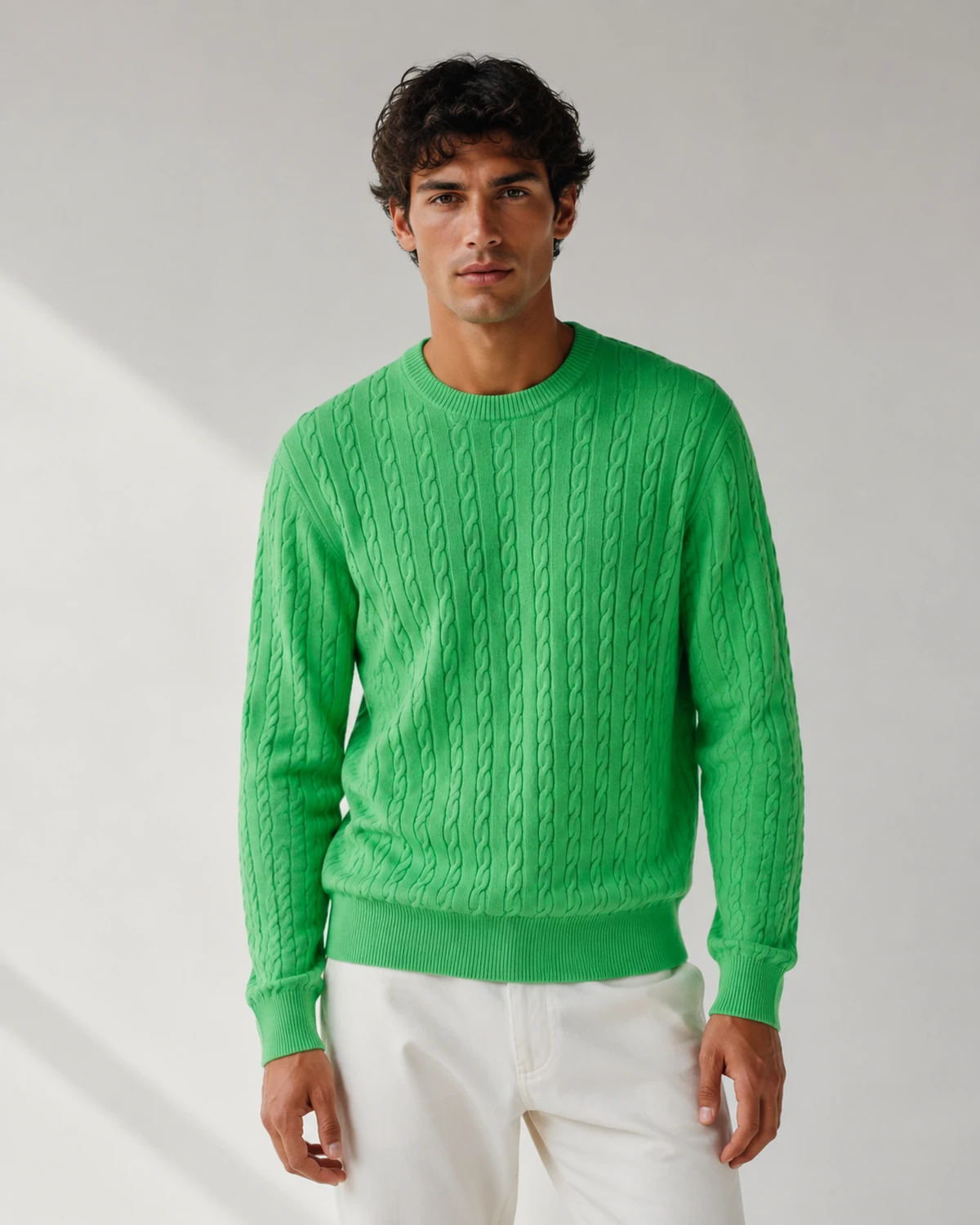 Cable Crewneck Sweater