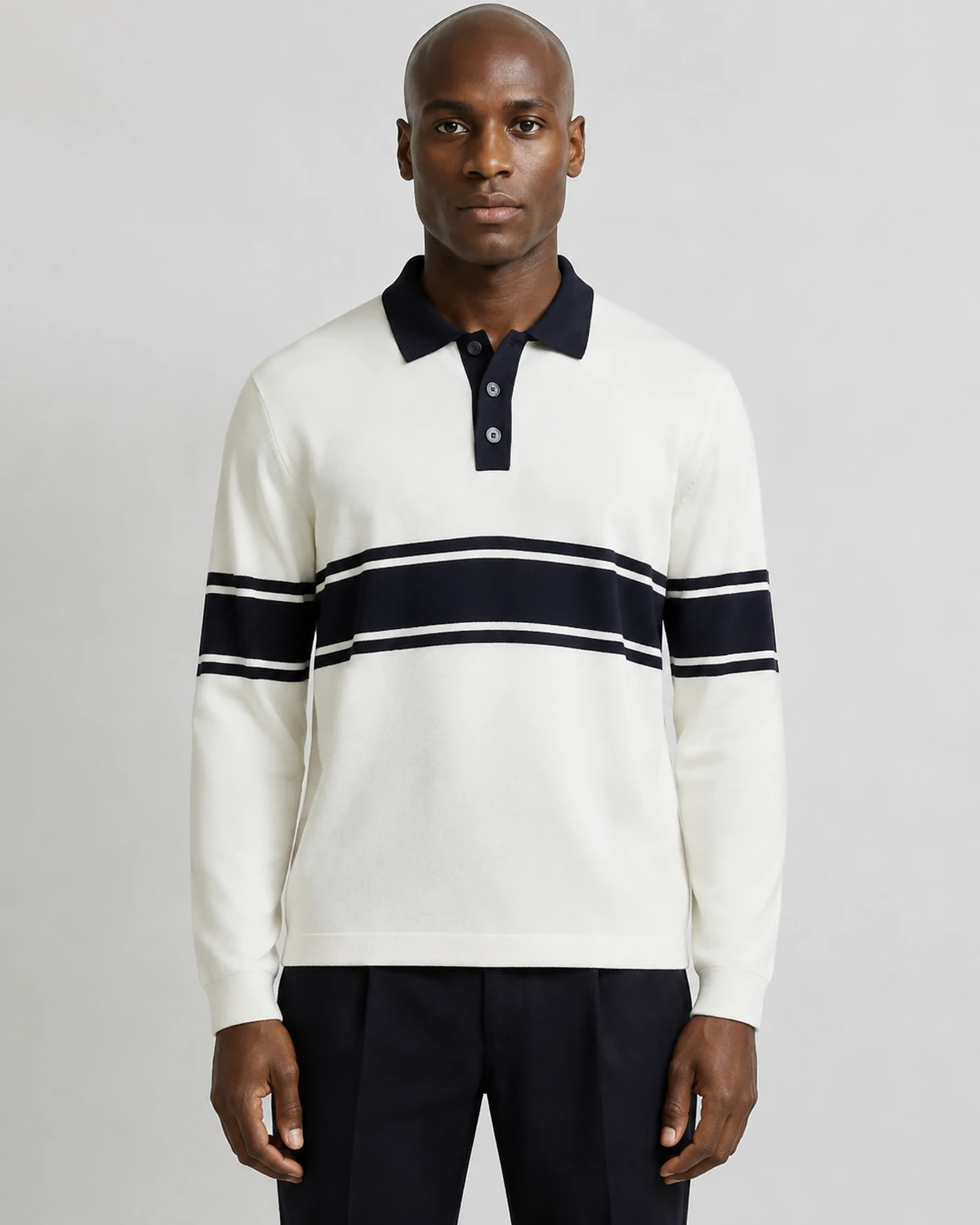 Striped Polo Sweater