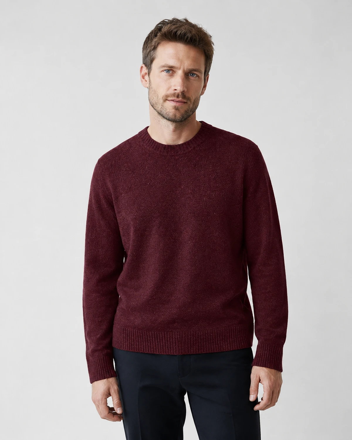 Brushed Burgundy Crewneck