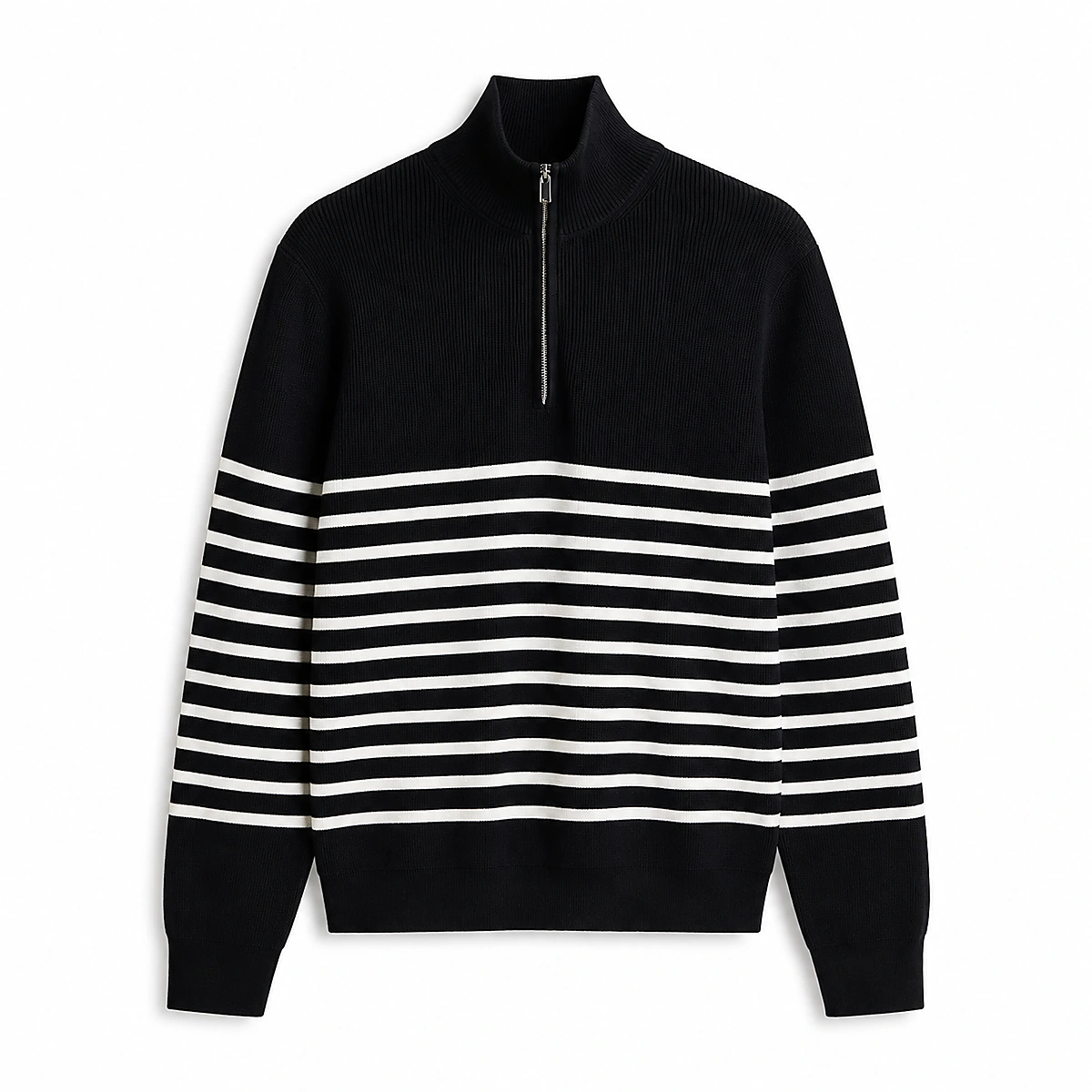 Half-Zip Stripe Sweater