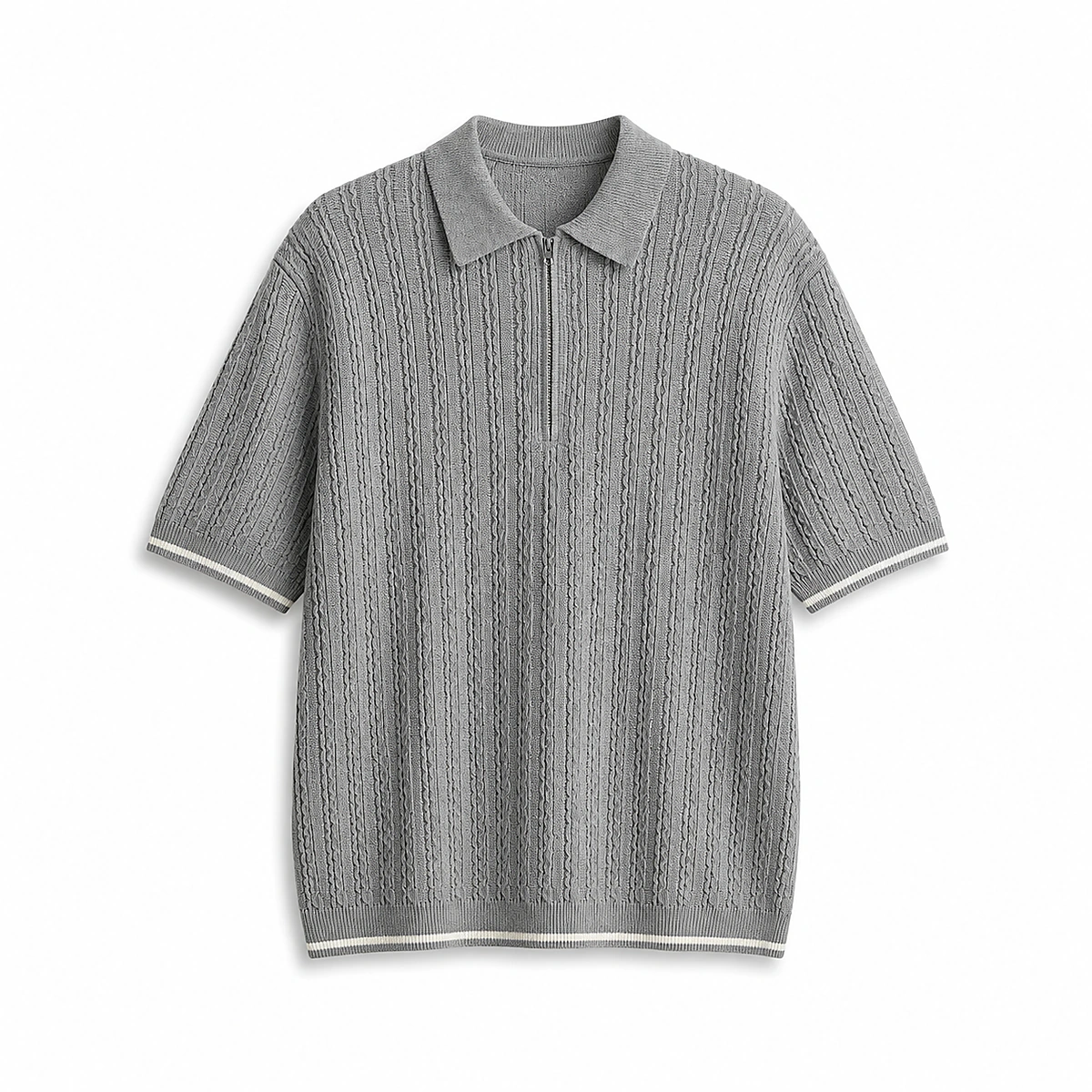 Short-Sleeve Polo Sweater