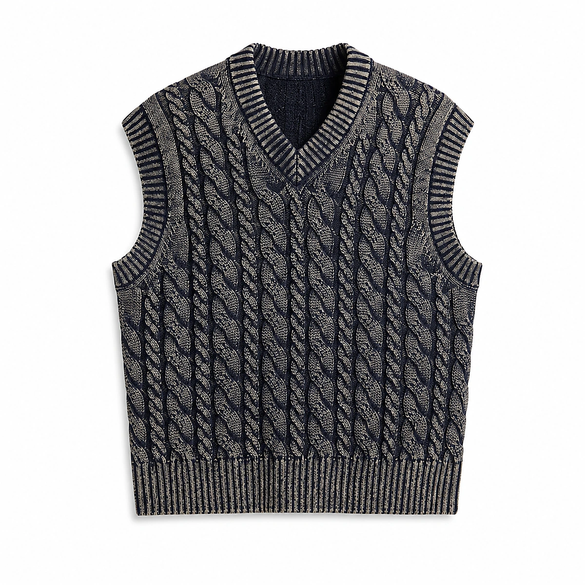 Patterned V-Neck Sweater Vest