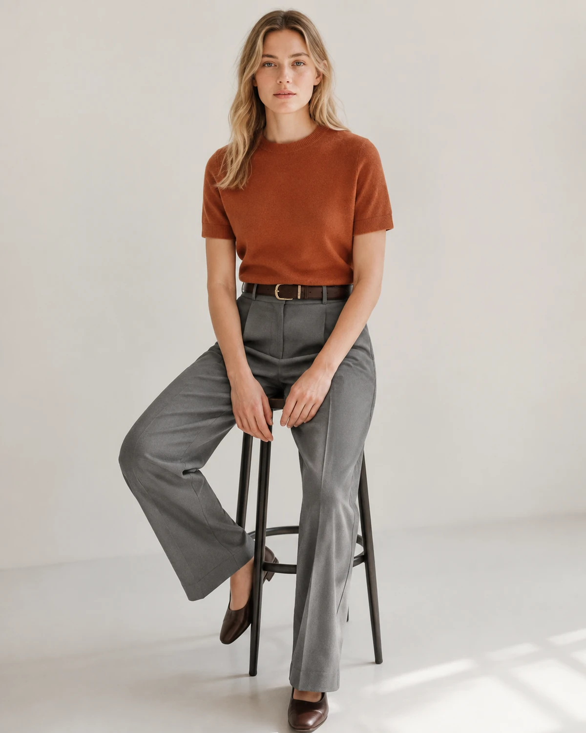 Short-Sleeve Fine-Gauge Top