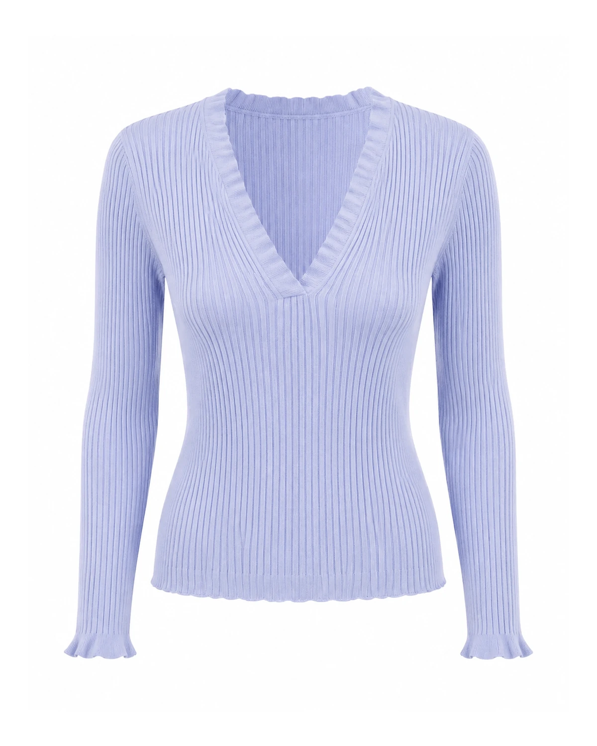 Ribbed V-Neck Sweater