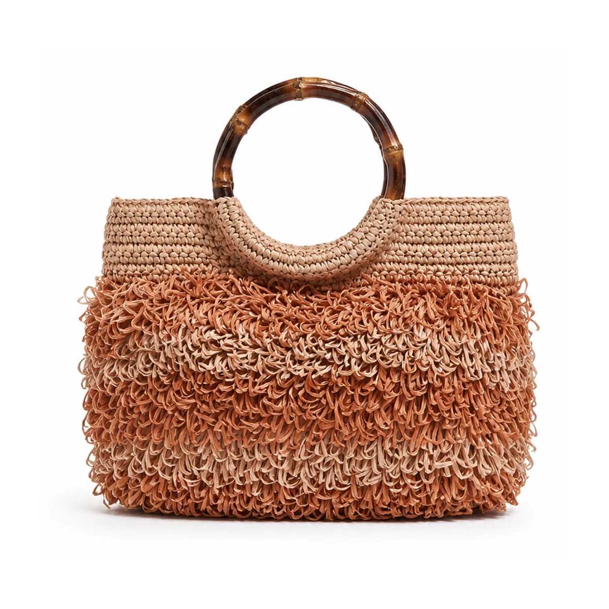 Sac à main en raphia texturé