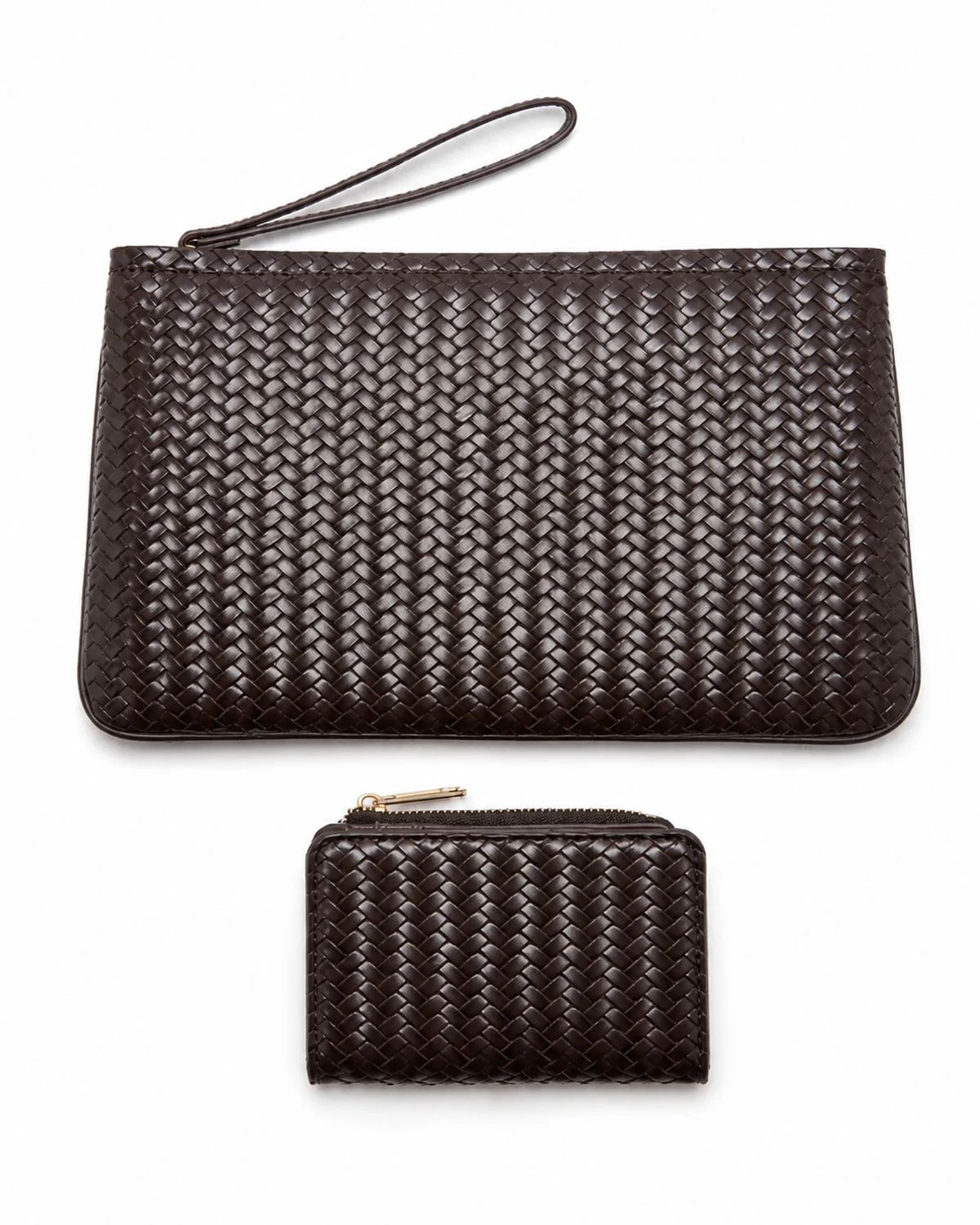 Ensemble embrayage et portefeuille tissés