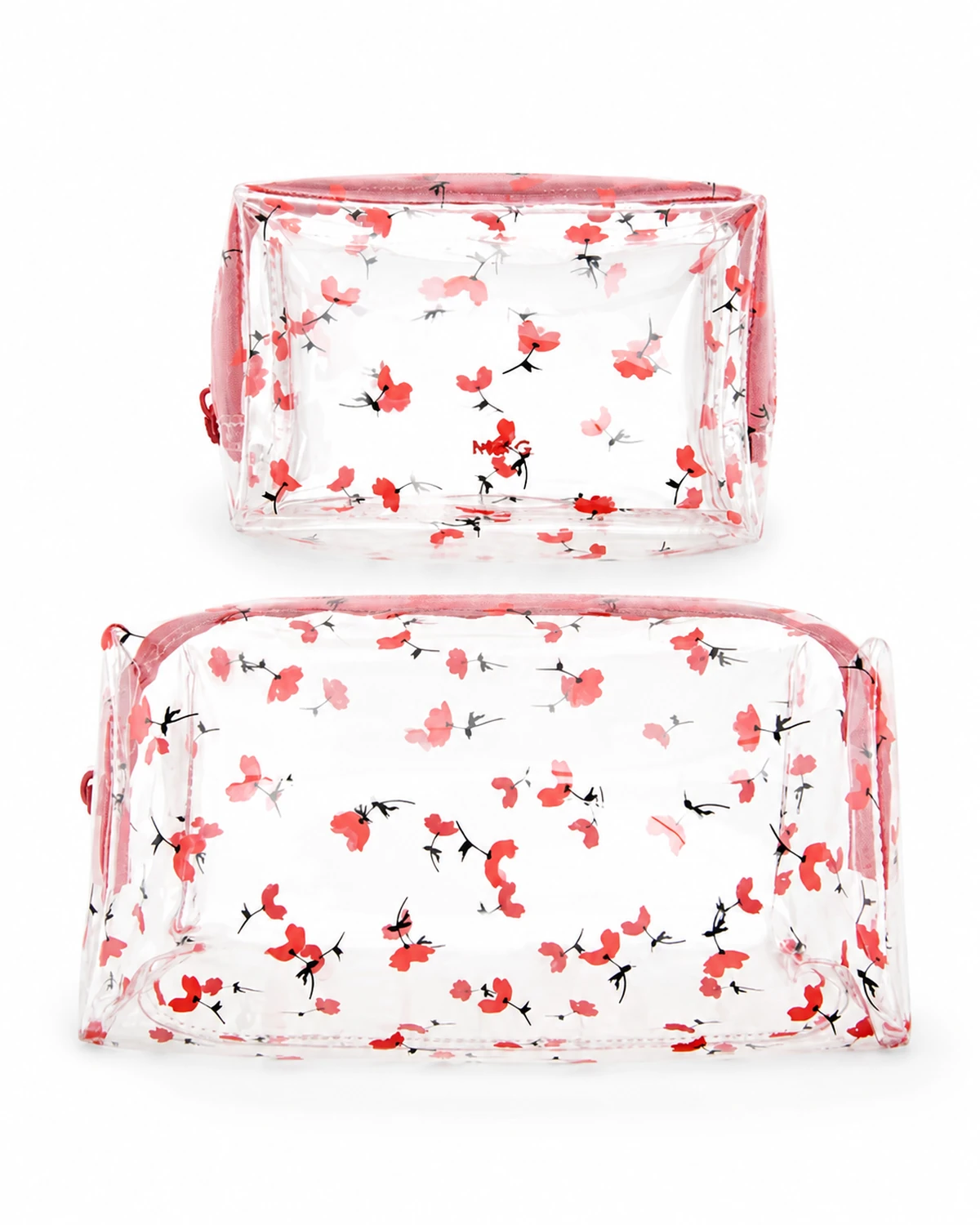 Ensemble de pochettes cosmétiques florales transparentes