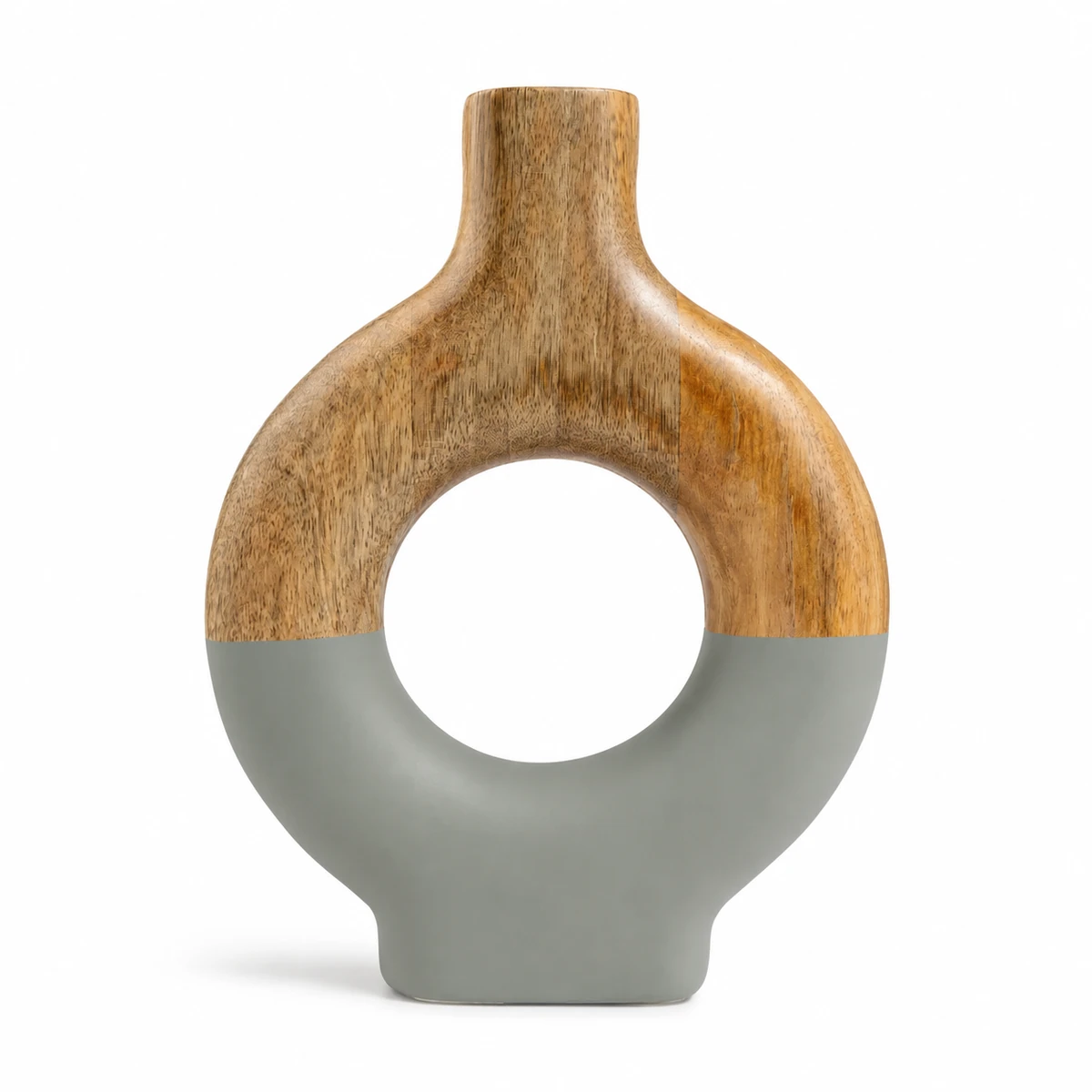 Vaso em anel de materiais mistos