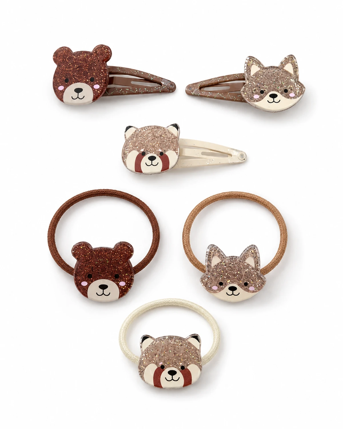 Sæt med håroaccessories med skovdyr