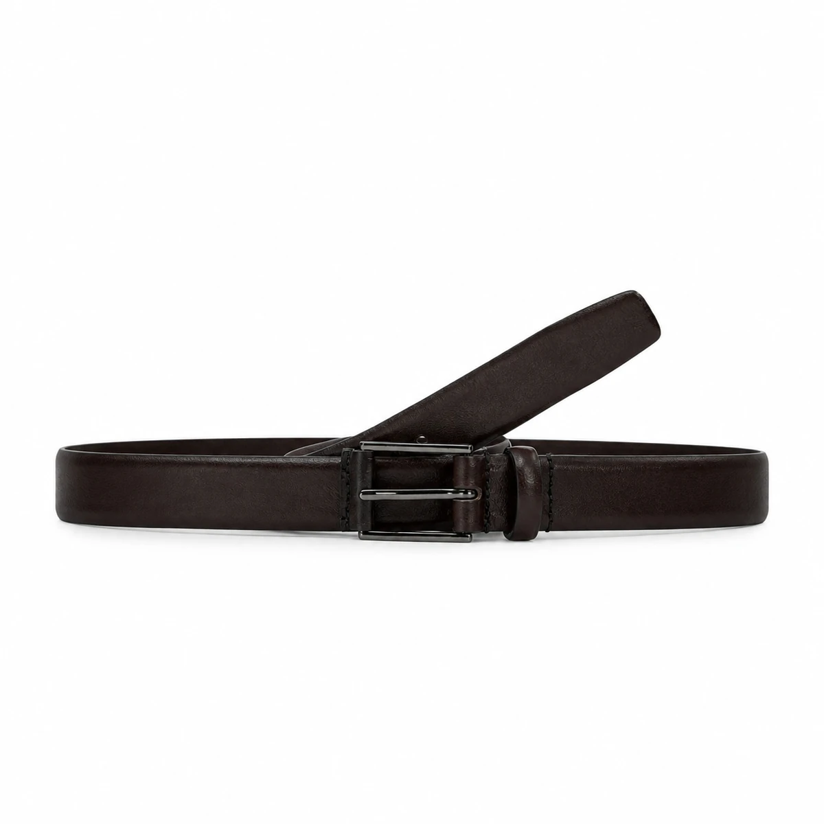 Slim Brown Leather Belt