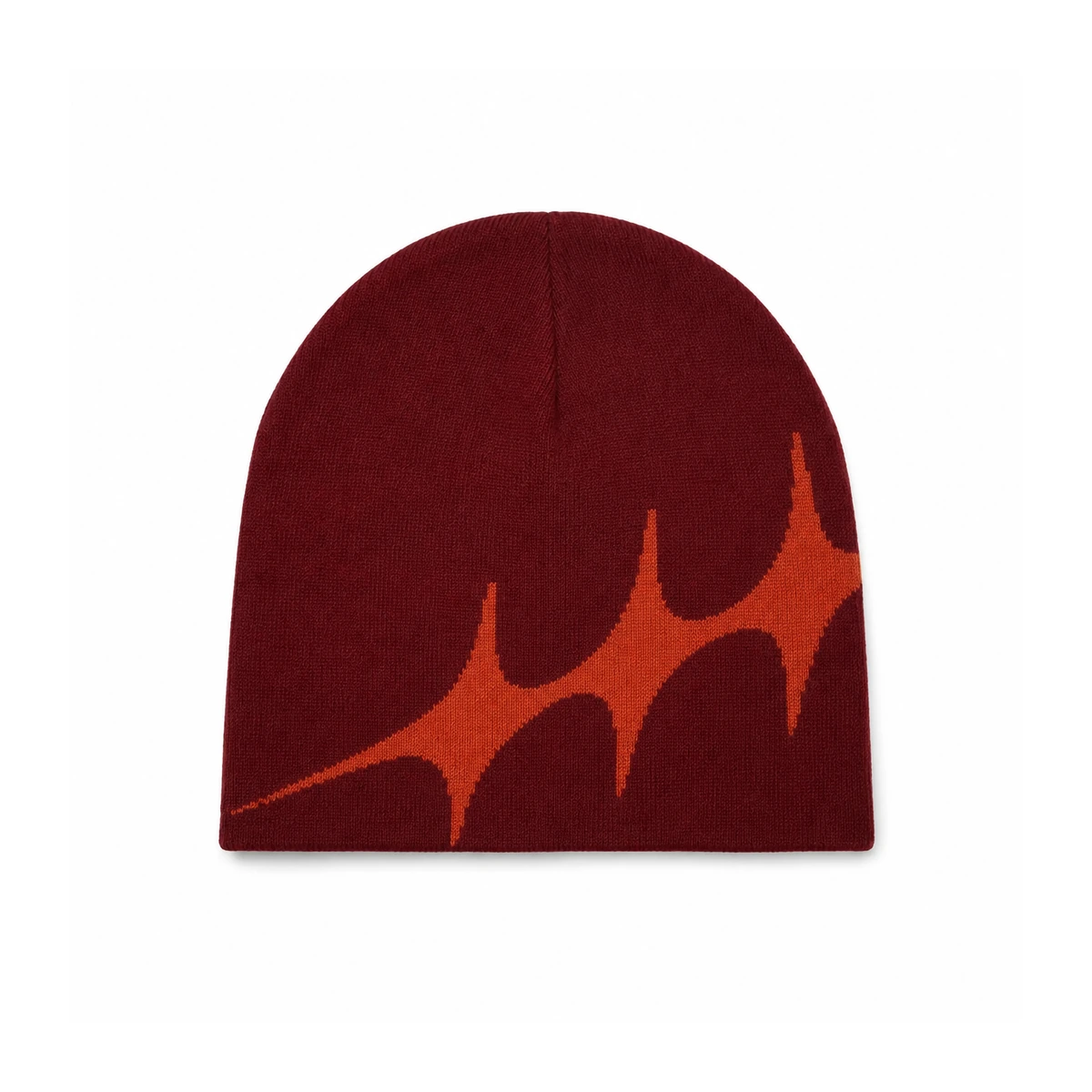 Gorro Burdeos de Punto con Llamas