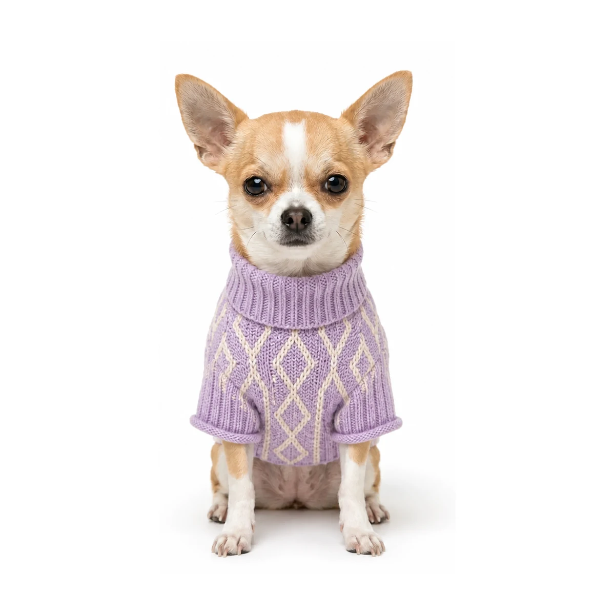 Dzianinowy sweter dla psa w romby