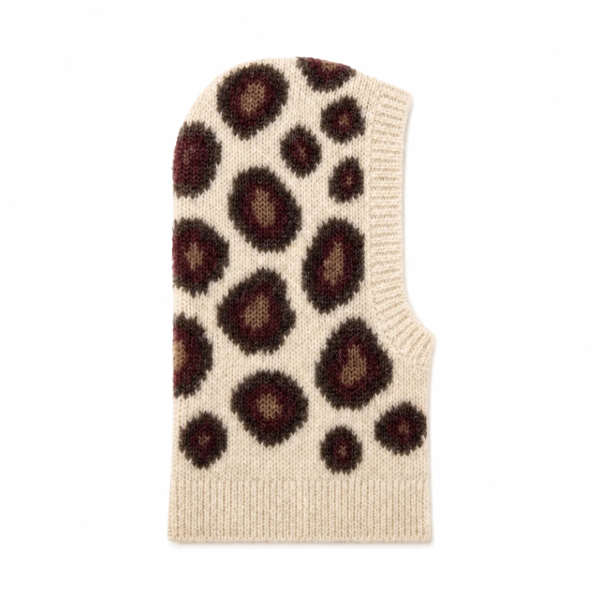 Strikket leopardbalaclava