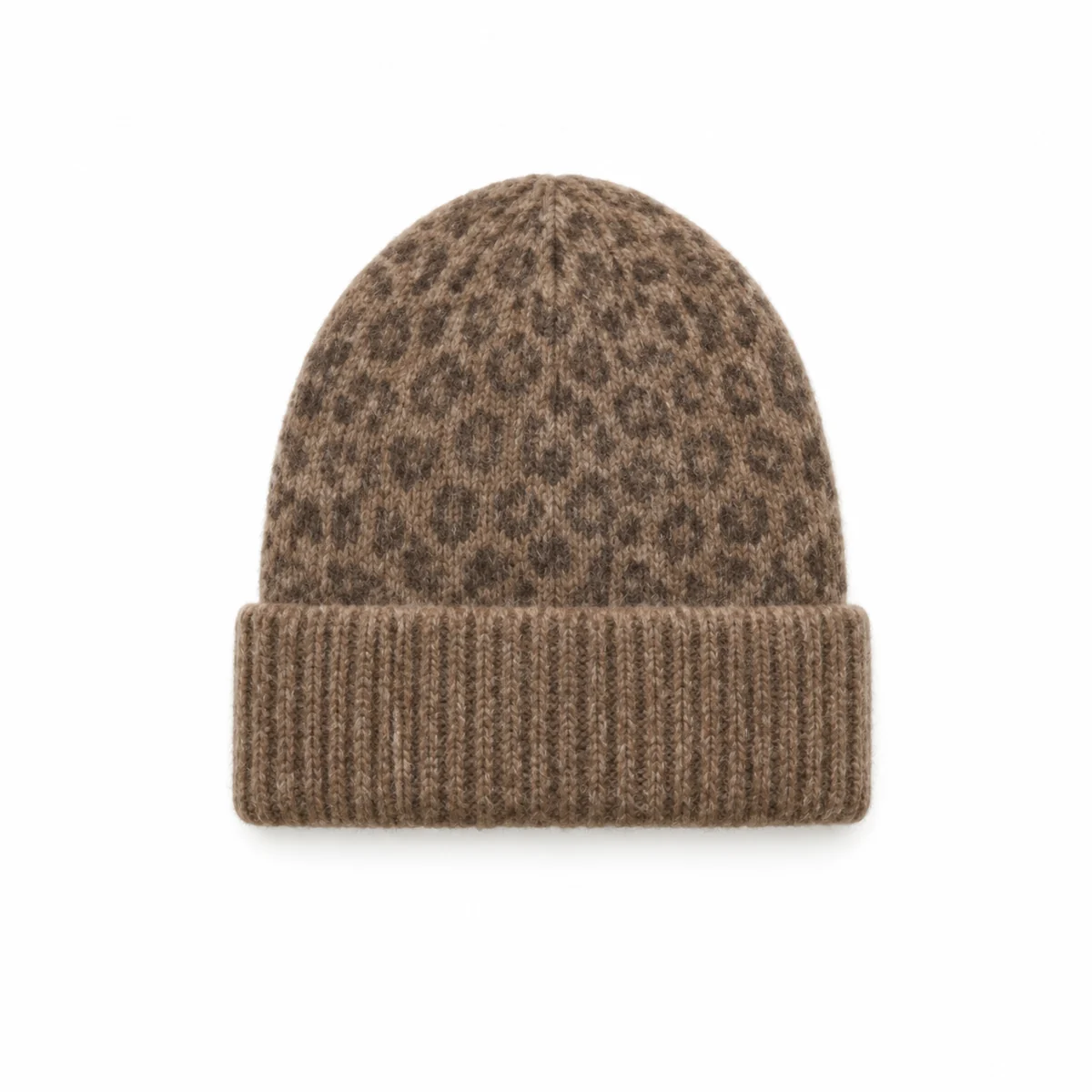 Strikket leopardhue