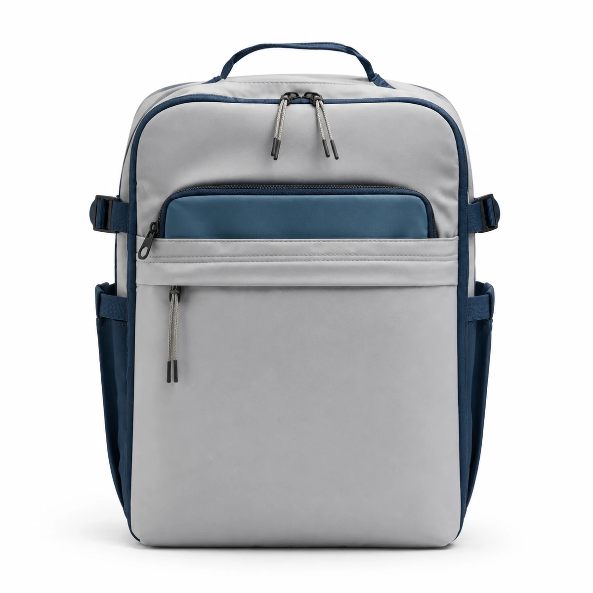 Mochila de viagem cinza-azulada