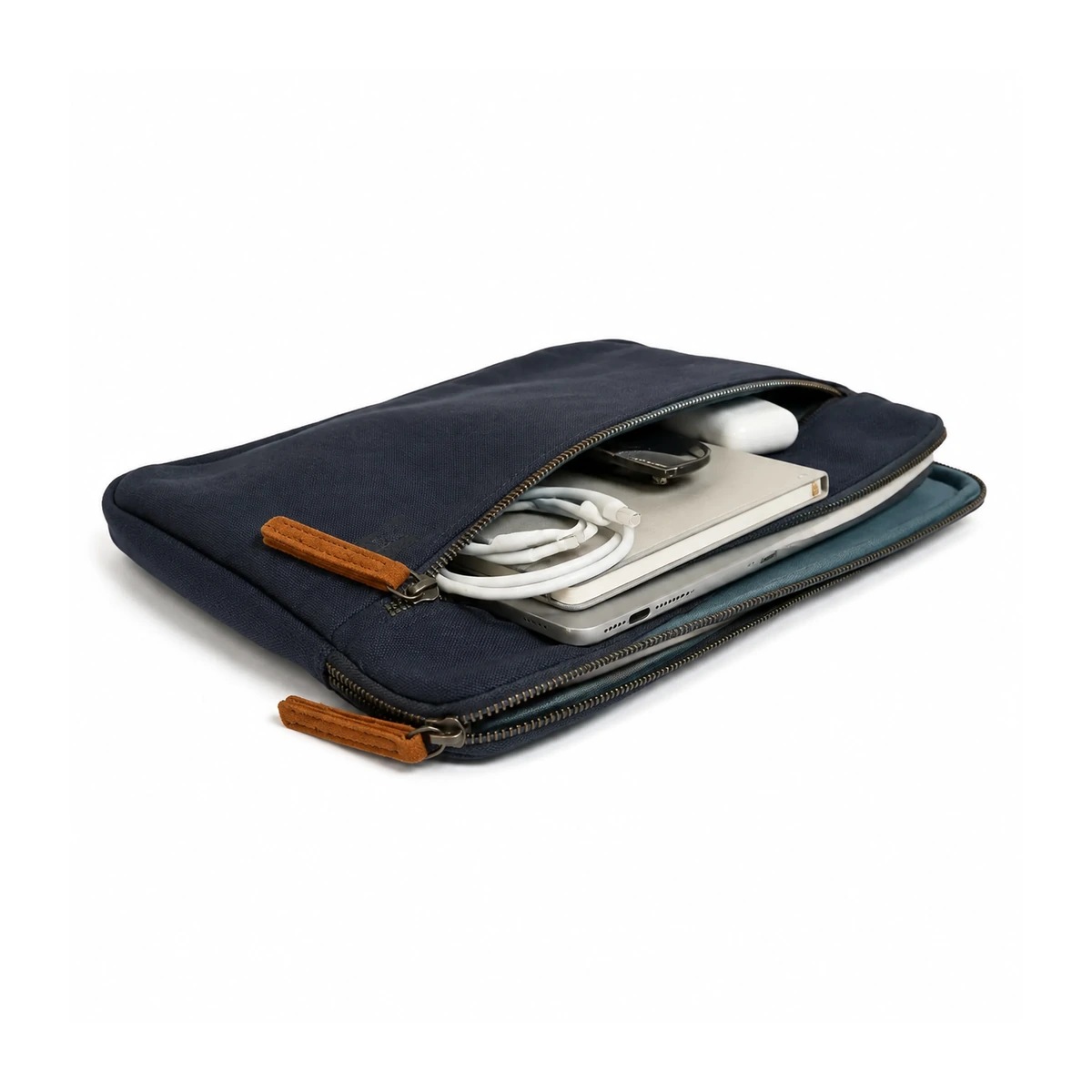 Organizador slim para dispositivos marinho