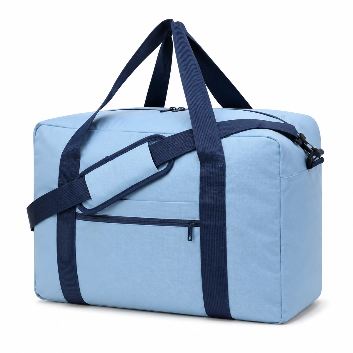 Bolsa duffel de viagem dobrável azul-claro