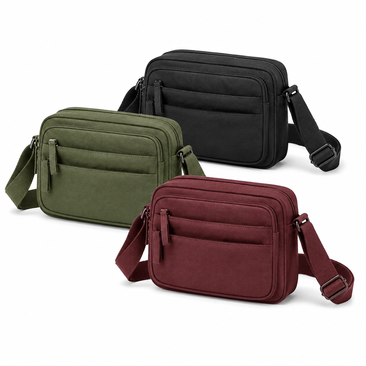 Conjunto compacto de bolsas transversais de viagem