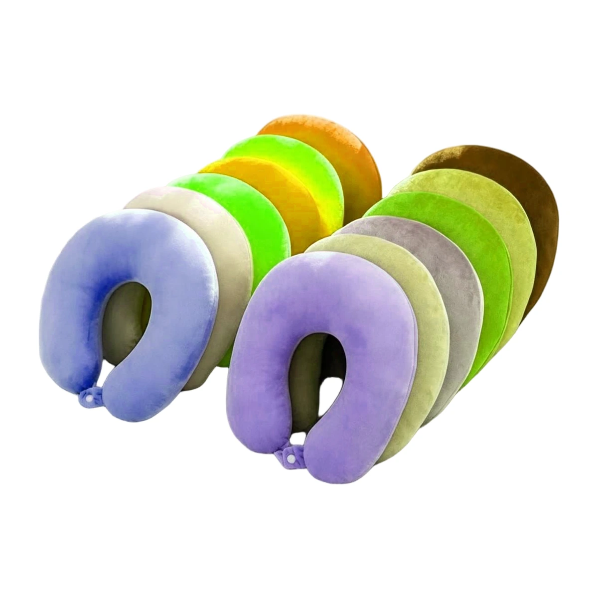 Conjunto de almofadas de pescoço em espuma viscoelástica multicolorida