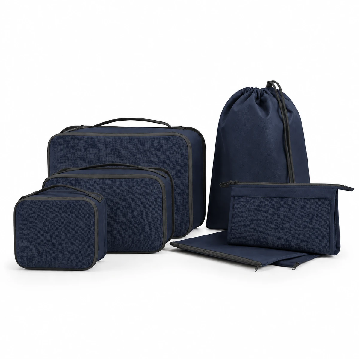 Conjunto de nécessaires organizadoras azul-marinho profundo