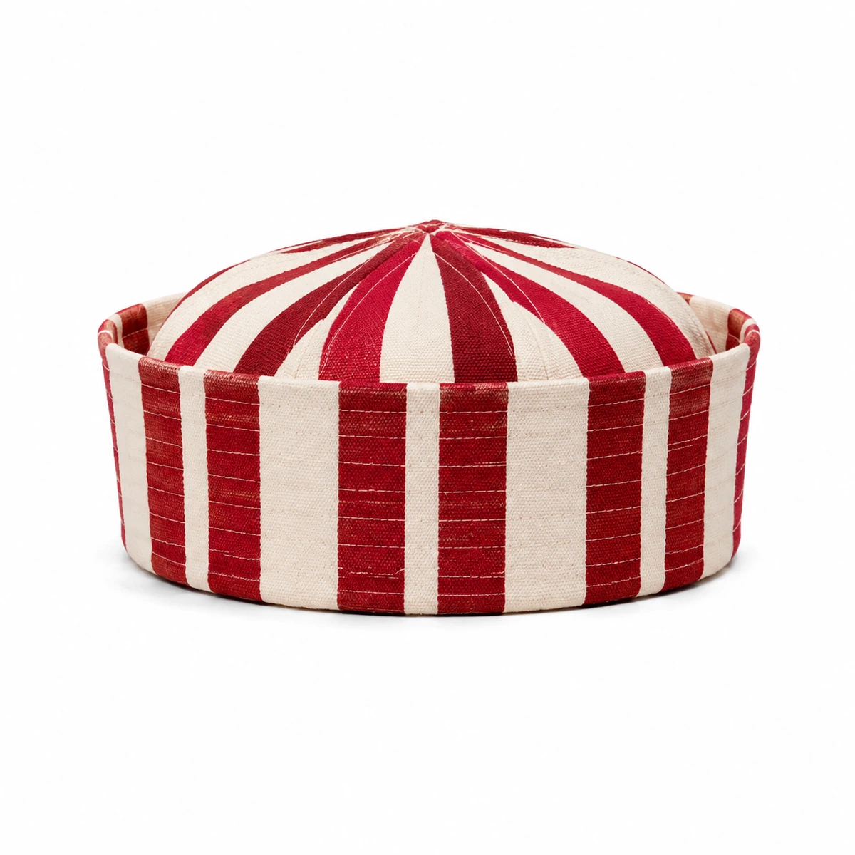 Casquette souple à rayures cerise