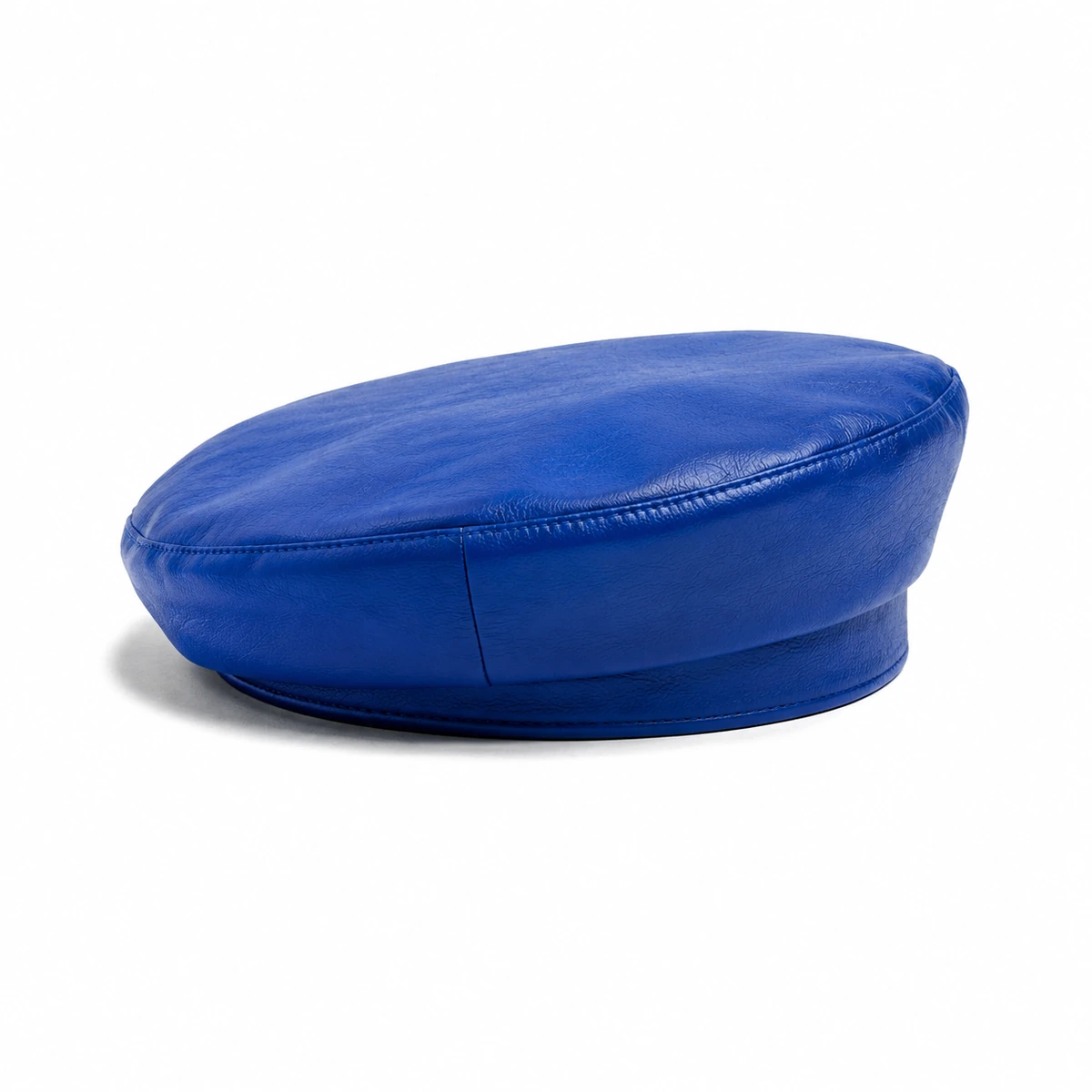 Béret en simili cuir cobalt