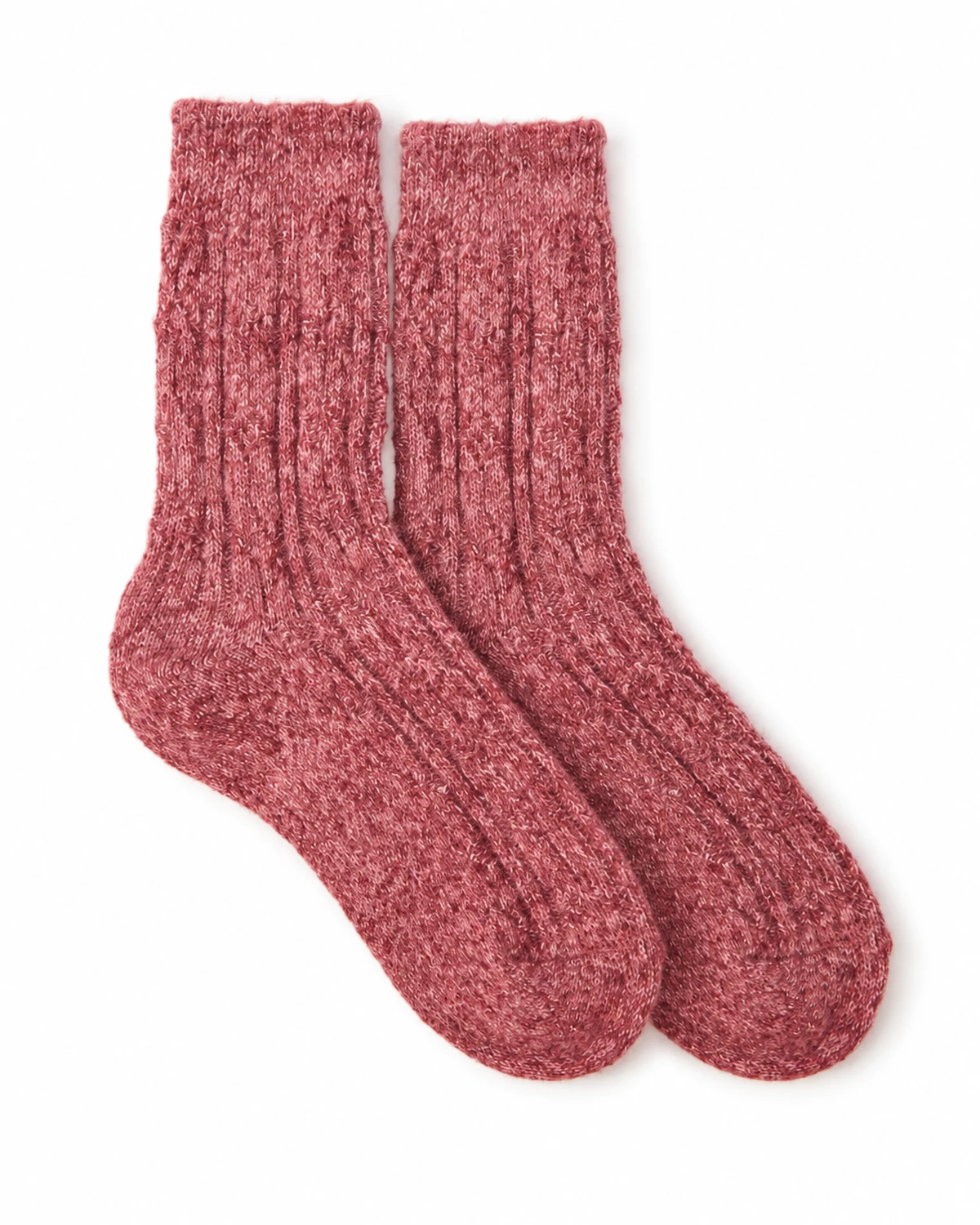 Teksturerede sokker i støvet rosa